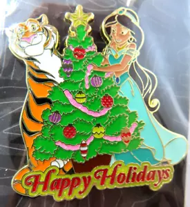 Disney Pin Uncas Intl. Jasmine & Rajah Christmas Holidays LE 500 - Bild 1 von 3