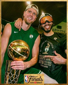Kristaps Porzingis Jayson Tatum Celtics 2024 NBA Finals Champions 8x10 NBA Photo - Picture 1 of 1