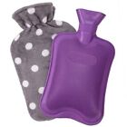 Hometop Premium Classic Rubber Hot or Cold Water Bottle with Soft Fleece Cover (