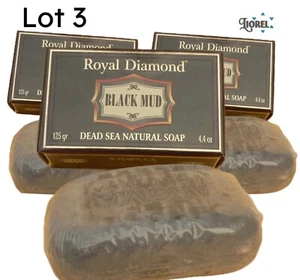 Lot 3 DEAD SEA Black Mud SOAP Bar, Natural Salts Minerals Rich Face Skin Body - Picture 1 of 10
