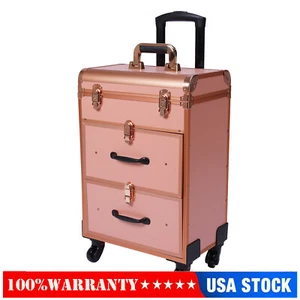 1 * Valigetta treno trucco da viaggio in alluminio trolley cosmetico organizer trucco - Foto 1 di 13