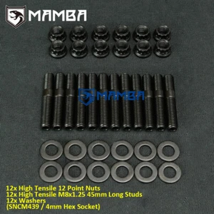 Kit de pernos colector de escape turbo níquel para Honda Acura DOHC serie B B16 B18 B20 - Imagen 1 de 7