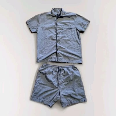 Conjunto de pijama Stafford roupa de dormir duas peças azul SS shorts masculino médio 42"peito 32" cintura - Imagem 1 de 4