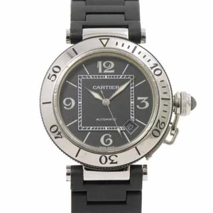 Cartier Pasha Seatimer W31077U2 Automatic Date Black Dial Mens Watch 90284362 - Picture 1 of 8