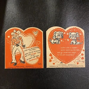 2 Vintage Lollipop Valentine Cards E Rosen Co. Candy Sucker Holder USA - Picture 1 of 6