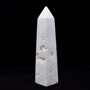 155mm Natural Quartz Crystal Gemstone Snow Healing Mineral Reiki Point Obelisk - Picture 1 of 2