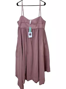 NEW 1X Women Summer Dress Daily Practice by Anthropologi Mauve Asymmetrical Rose - Picture 1 of 6