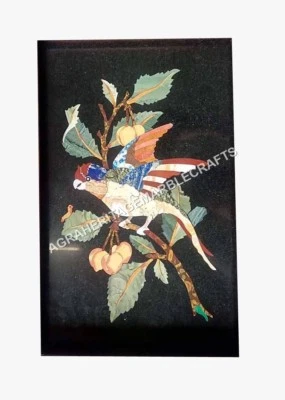 24"x15" Coffee Cafe Marble Table Top Marquetry Inlay Bird Art Hallway Decor E504 - Image 1 of 4