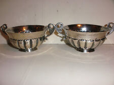 Rare antique Mexican arts crafts Vigueras hand wrought sterling silver bowl cups