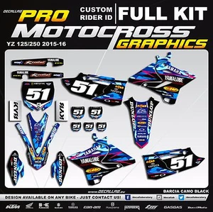YAMAHA YZ 125 YZF 250 2015 2016 MX Graphics Decals Stickers Decallab - Picture 1 of 4