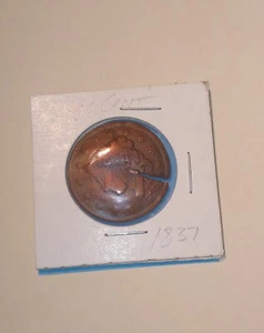 1837 US Large Cent - ungewöhnlich: geschuppt und geteilt) - Bild 1 von 8