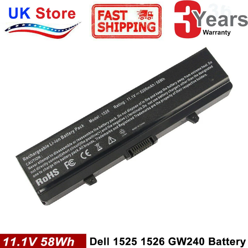 PP29L Battery For Dell Vostro 500 1500 1525 1526 1545 PP41L Studio 1525 PC GW240 - Image 1 of 4