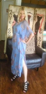 J. McLaughlin Navy Blue Flowy Nautical Rope VILLA Maxi Dress Medium M Lovely - Picture 1 of 7