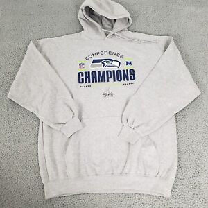 Seattle Seahawks Sweater Mens 2XL Gray Hoodie Pullover 2014 Conferenc Champs XXL