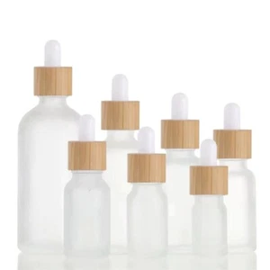 5-100ML Glass Dropper Bottle Essential Oil Pipette Bottles with Bamboo Lid - Picture 1 of 19