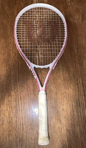 Wilson HOPE Tennis Racquet Racket Pink White Breast Cancer 4 3/8 Grip - Picture 1 of 8