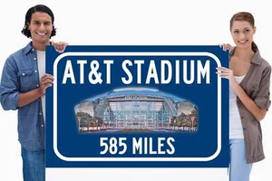 Dallas Cowboys ATT Stadium - Miles to Stadium Highway Straßenschild D anpassen - Bild 1 von 13