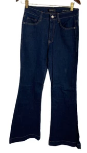 Black Label C'EST TOI Jeans Flare Dark Wash Sz 7 Waist 29 Stretch Mid Rise - Picture 1 of 6