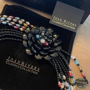 Joan Rivers Classics Collection Beaded Necklace Flower Accent Multi Strand - Picture 1 of 17