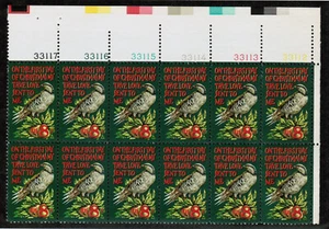 US USA Sc# 1445 MNH FVF PL# Block of 12 Christmas Xmas Partridge Pear Wyeth - Picture 1 of 1