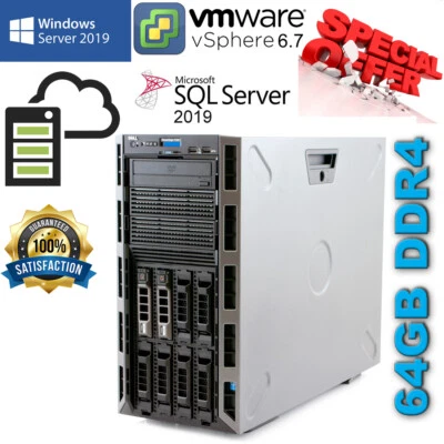 Dell PowerEdge T330 8-CORE Xeon E3-1220v5 E3-1270v5 3.60GHz 64GB DDR4 H730 960GB - Image 1 of 4