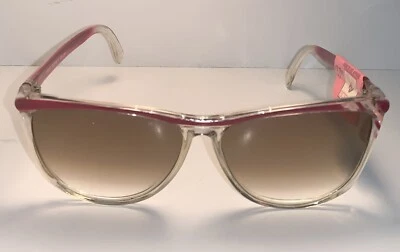 Винтажные солнцезащитные очки Visual Scene 1980-е ретро женские прозрачные розовые новые из старых запасов 1987 - Изображение 1 из 4
