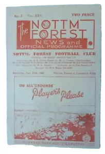 1945 Football Programme Nottingham Forest v Leicester City 27th October - Picture 1 of 11