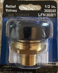 Watts LFN36M1 1/2" Lead Free Brass Vacuum Relief Valve Male NPT & Protective Cap - Picture 1 of 2