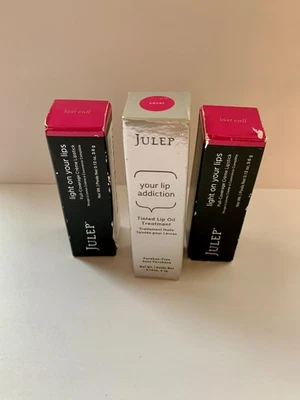 LOTE de 3 unidades de lápiz labial Julep luz en tus labios cobertura completa ÚLTIMA LLAMADA aceite labial codicioso Foto 1 de 4