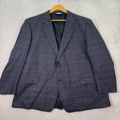 NEW Joseph & Feiss International Gray Plaid Wool Blazer Jacket Mens 48S Preppy - Image 1 of 4