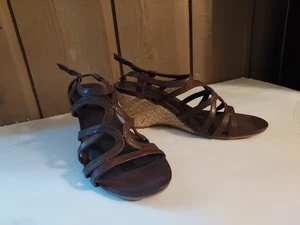 DAMEN-RIEMCHENSANDALEN MOOTSIES KEILABSATZ GRÖSSE 11 BRAUN  - Bild 1 von 6