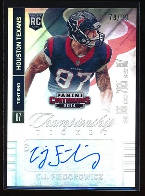 2014 Contenders C.J. Fiedorowicz Championship Ticket Rookie Auto Autograph /99 - Image 1 of 2
