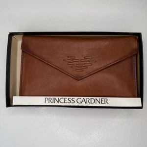 NEU Vintage Prinzessin Gardner braune Leder Geldbörse Clutch Umschlag in Box 50er 60er - Bild 1 von 9