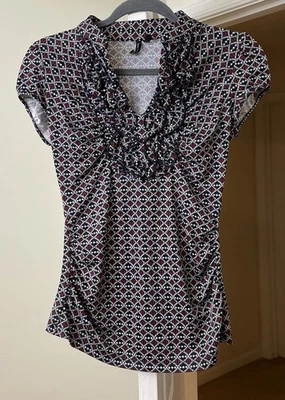 Top Heart Soul Negro Volantes De Colección Años 90 y2k Retro Gitano Bohemio Para Mujer Pequeño Foto 1 de 2