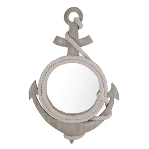 Beachcombers 04622 Anchor Shape Mirror with Rope, White - Picture 1 of 1