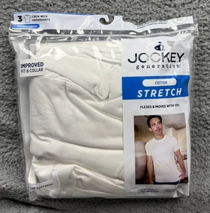 Jockey Generation Camicia Uomo Grande Elasticizzata Girocollo Sottomagliette Confezione da 3 - Foto 1 di 7