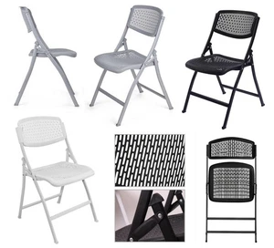 Folding Chair Heavy Duty Metal Legs INDOOR OUTDOOR USE HOME PATIO GARDEN - Picture 1 of 29