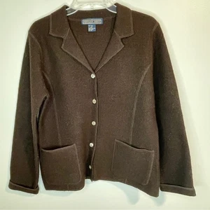 Blazer vintage Herman Geist marrón chocolate con botones - Imagen 1 de 4