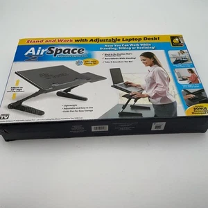 BulbHead Air Space Black Lightweight Foldable 22 Inch Adjustable Laptop Desk OBX - Afbeelding 1 van 8