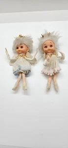 Set Of 2 1950s Bendable Japan Pixie /Elf Angel Ornaments - Picture 1 of 16