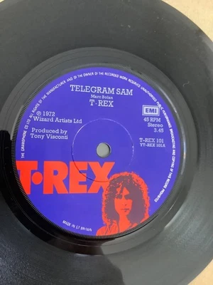 T.Rex. Telegram Sam   7” vinyl.  1972. EMI records… - Image 1 of 2