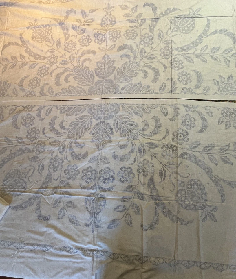 Paragon #01142 Edredón Flor de Nieve Bordado Doble Tamaño Top, 3 Piezas, Nunca Comenzado Foto 1 de 4