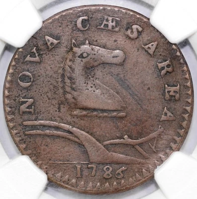 1786 1/2c M.21-N New Jersey Conlonial Copper NGC VF Details EX; C-4 1997 - Image 1 of 4