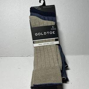 Gold Toe Men's Dress Crew Formal Socks Comfort Top 3pairs Size 6-12.5 NWT - Picture 1 of 16