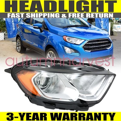 Faro halógeno lateral pasajero LED DRL con bombillas para Ford EcoSport 2018-2022 Foto 1 de 4