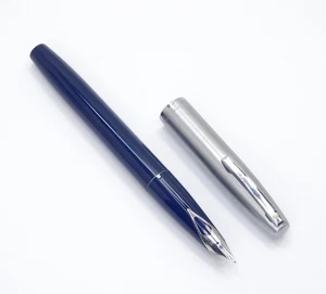 PLUMA ESTILOGRÁFICA SHEAFFER IMPERIAL AZUL OSCURO Y TAPA DE ACERO - Imagen 1 de 9