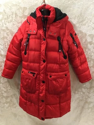 Canada Weather Gear Red Long Winter Parka Coat XL Hooded Pockets Warm hike camp - Image 1 of 4