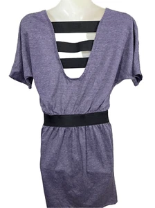 Element Purple Dress Size Small Short Sleeve Open Back Casual Boho Stretchy - Picture 1 of 11