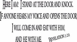 Revelation 3:20 11"x22" Bible Verse Wall Decal by Scripture Wall Art - Decor - Picture 1 of 6