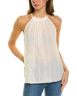 Joie “Vereda” Ivory Metallic Stripe Halter Tank Top ~ Sz XS - Image 1 of 4